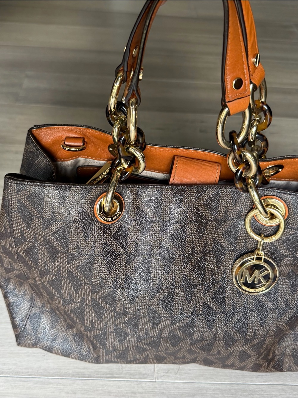 Michael Kors Brown Logo Cynthia Tote